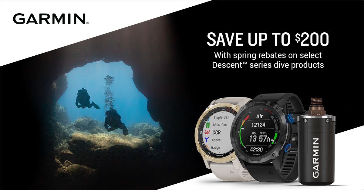 Save Up To $200 On Garmin Descent Series Dive Computers