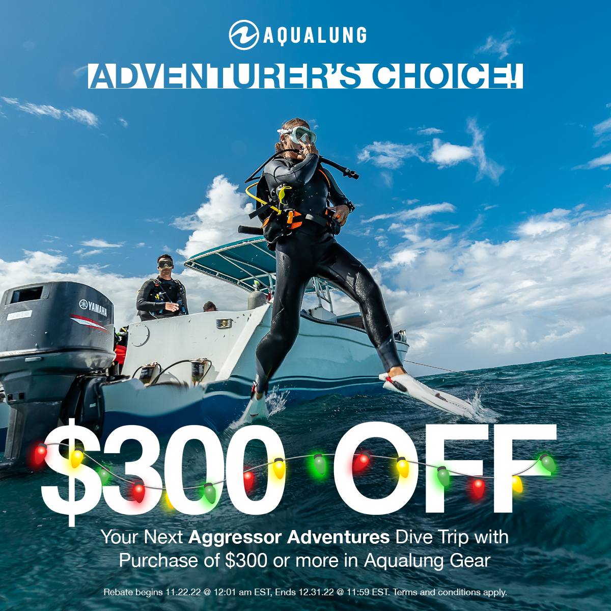 Earn a $300 voucher with Aggressor with your $300 Aqua Lung purchase